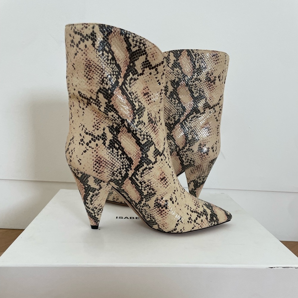 Isabel Marant natural colored python boot 37